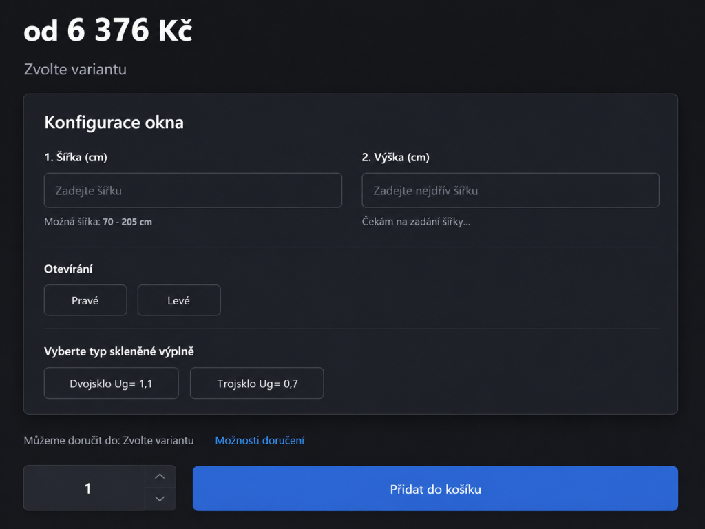 Výhody a limity konfigurátoru pro Shoptet